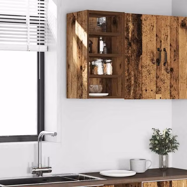 Armario colgante de cocina SYFAX en madera de estilo rústico color marrón, An/P/Al: 30 x 29,5 x 60 cm