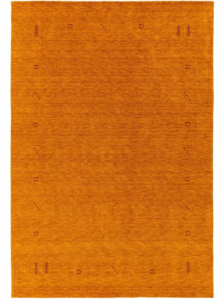 Alfombra de lana Benuta modelo Gabbeh clásica de color amarillo, rectangular, An/P: 200 x 300 cm
