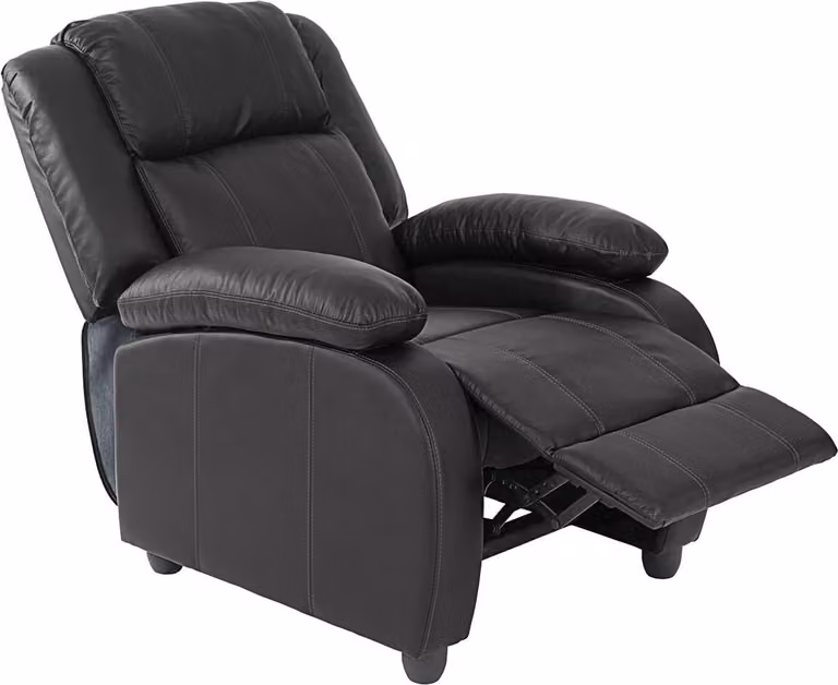 Sillón de relax Lincoln de Mendler con tapizado en piel sintética negra para salón