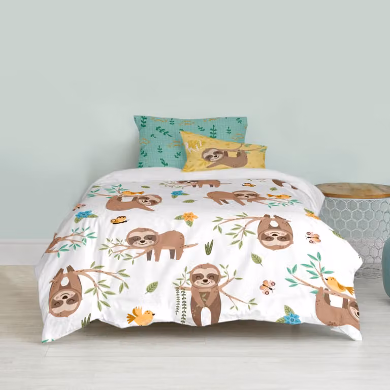 Juego nórdico Happyfriday de 2 piezas con diseño de animales para niños, 100% algodón, multicolor y blanco, An/P/Al: 140 x 200 cm