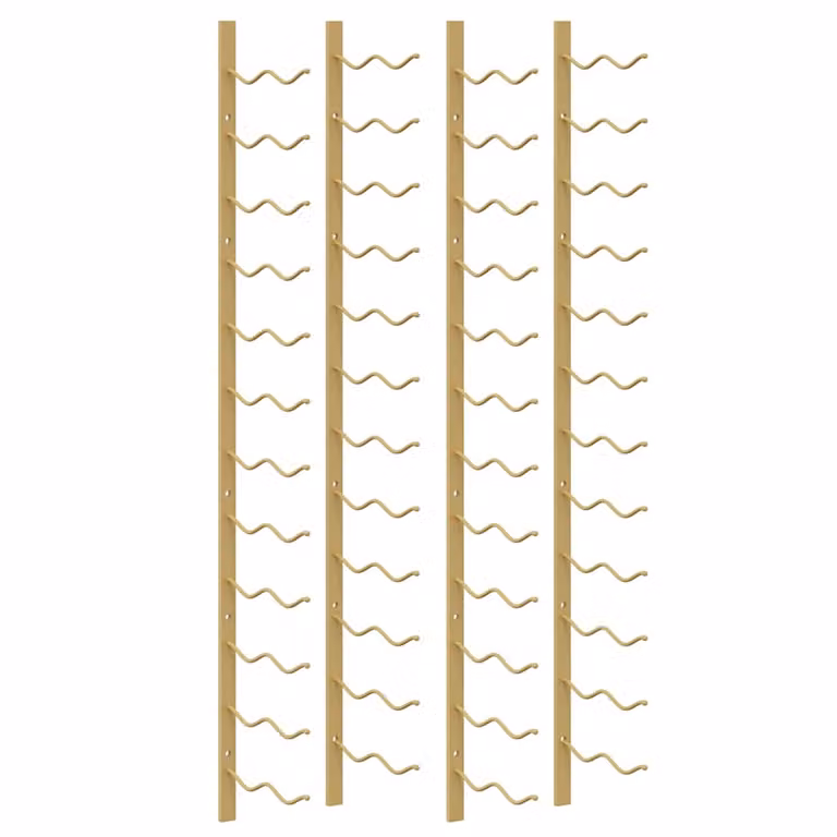Set de 2 botelleros de pared vidaXL en metal dorado mate para 24 botellas