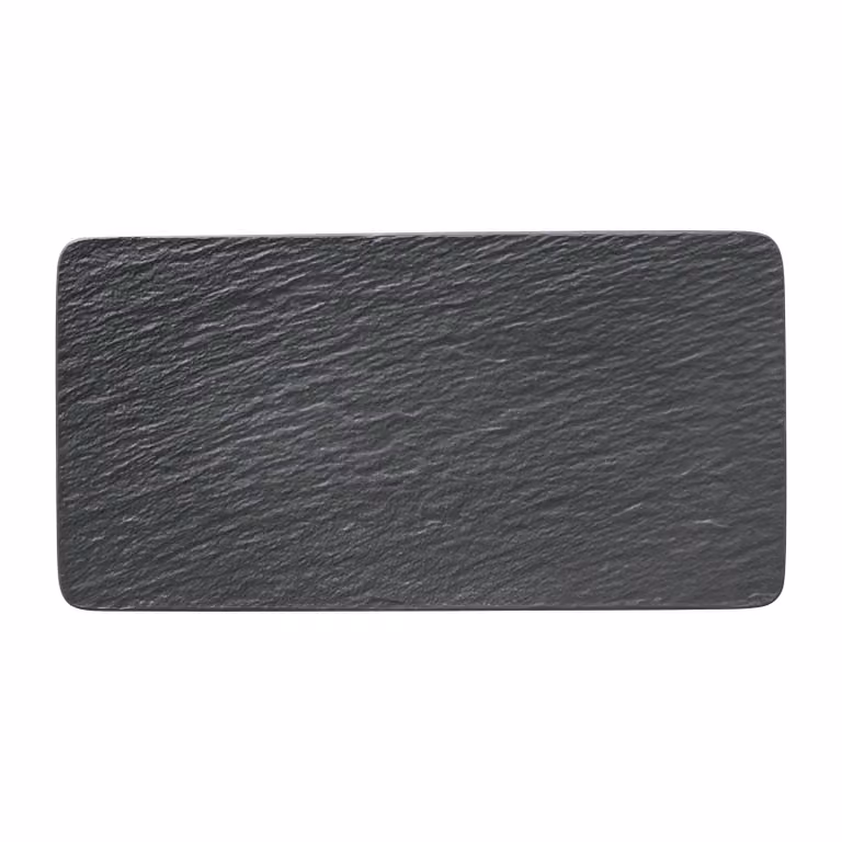 Plato de presentación Villeroy & Boch Manufacture Rock de porcelana en color negro, An/P: 35 x 18 cm