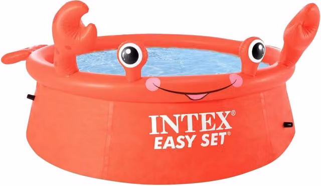 Piscina hinchable redonda Intex Easy Set diseño cangrejo color rojo para niños Diámetro: 183 cm, Altura: 51 cm
