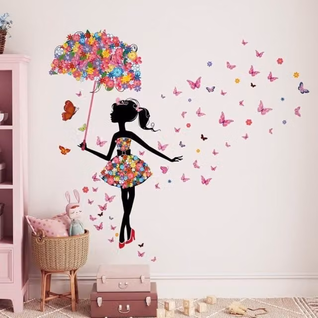 Pegatinas de pared florales de ODIPIE para niños, diseño botánico multicolor, An/P: 40 x 60 cm
