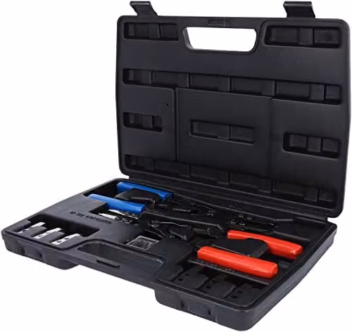 Pack de 20 alicates para anillos de retención Seeger con función de carraca KS Tools en acero al cromo vanadio y multicolor