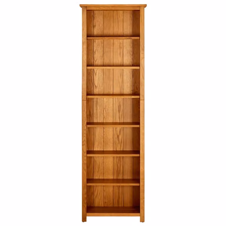 Estantería de 7 niveles Maison Chic de madera de roble en color marrón An/P/Al: 60 x 22 x 200 cm