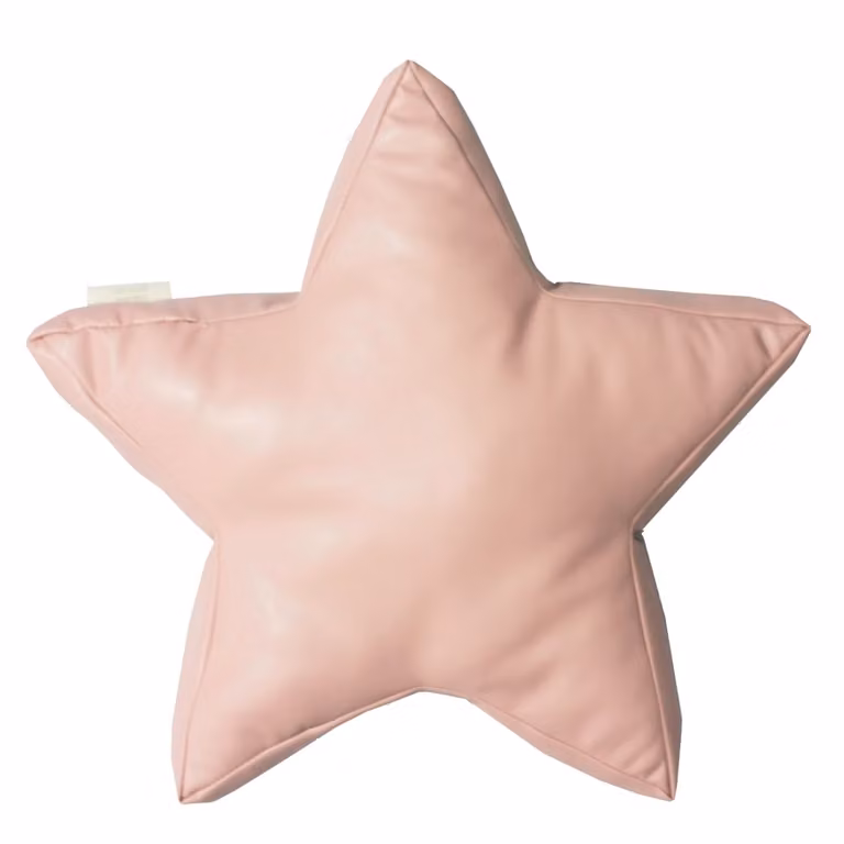 Cojín de estrella Petit Alo en polipiel rosa para bebés