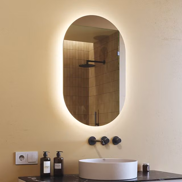 Espejo de baño con iluminación LED ARTFORMA, diseño moderno rectangular, luz blanca fría 6500K, An/Al: 50 x 80 cm