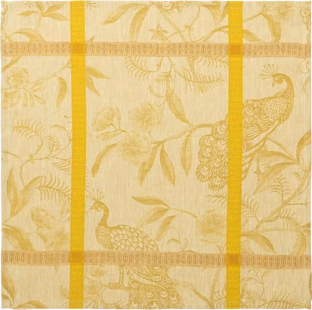 Servilleta de lino con diseño floral L'Orangerie de Le Jacquard Français en color dorado y amarillo