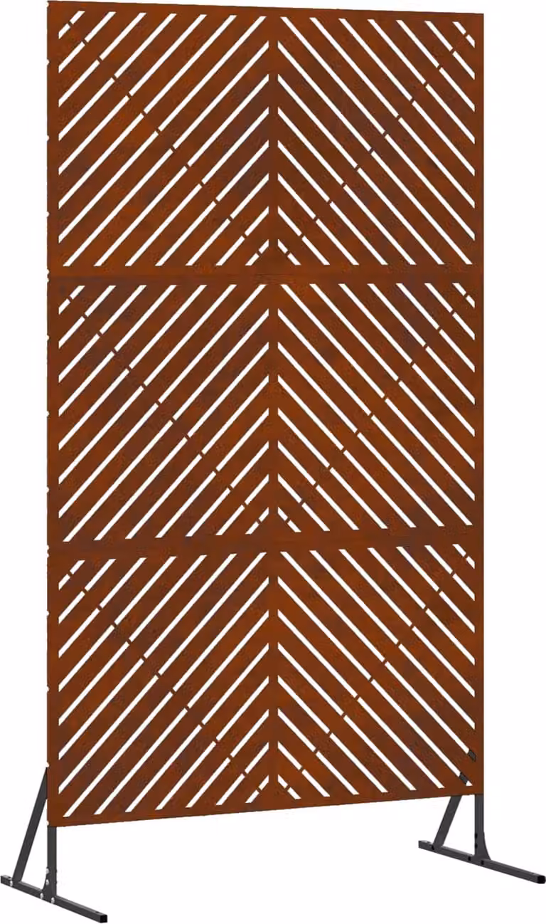 Pantalla de privacidad Syfax de acero color marrón, An/P/Al: 100 x 50 x 180 cm