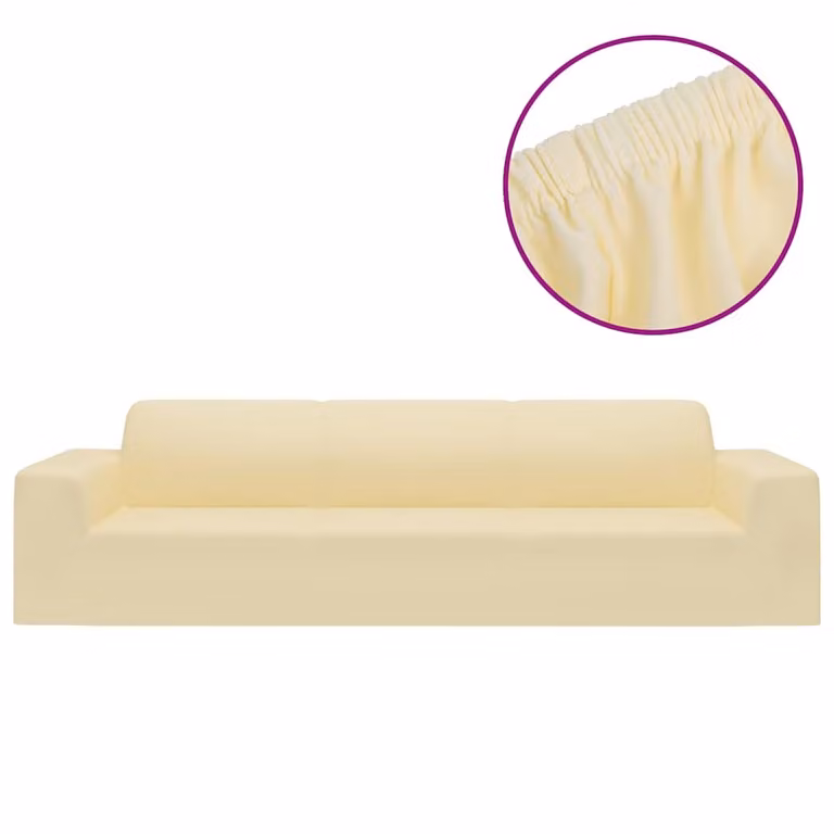 Funda elástica para sofá de 4 plazas vidaXL en poliéster jersey color beige