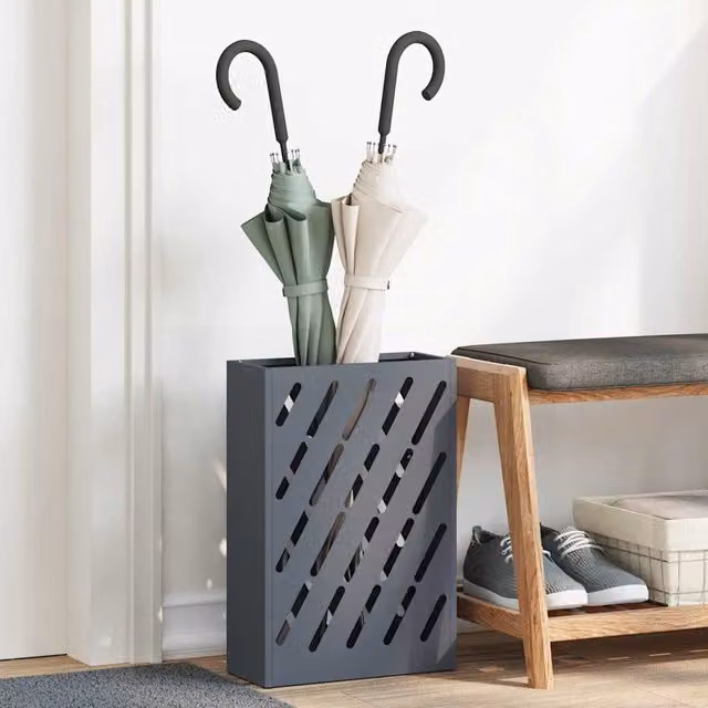 Soporte para paraguas vidaXL de metal color gris antracita An/P/Al: 28 x 12 x 41 cm