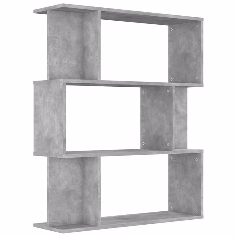 Estantería de madera contrachapada vidaXL en color gris hormigón, An/P/Al: 80 x 24 x 96 cm
