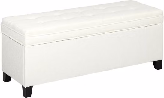 Banco de almacenaje con puff Homcom tapizado en lino con tapa abatible y asiento capitoné, An/P/Al: 120 x 40 x 48 cm