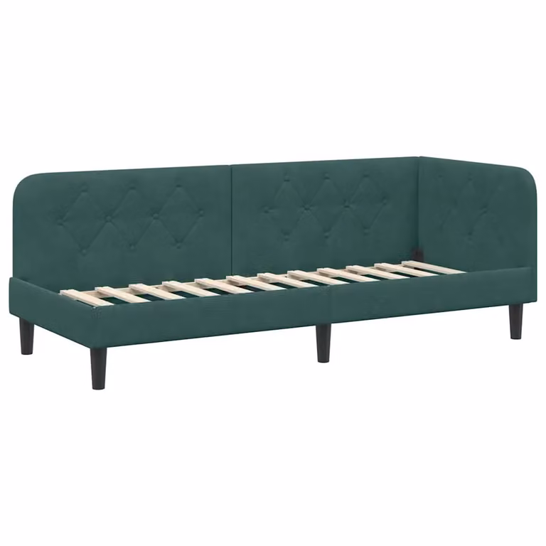 Estructura de cama tapizada vidaXL en terciopelo verde de estilo minimalista, An/P/Al: 80 x 200 cm