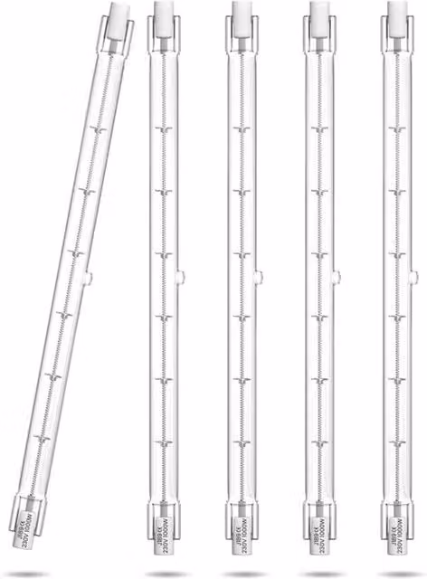 Bombilla Halógena Lineal Elle R7s de 1000 W, 16000 Lúmenes, Blanco Cálido 2800 K, Regulable y de Doble Extremo, Longitud: 18,9 cm