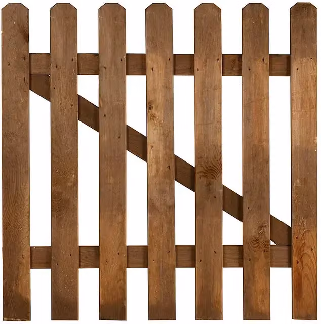 Puerta de jardín batiente de madera Cerland, color marrón, An/Al: 100 x 100 cm