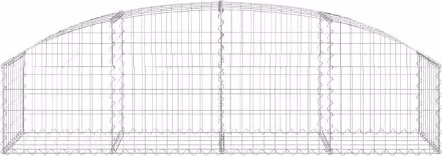 Cesta de gaviones en forma de arco SYFAX de hierro galvanizado color plata An/P/Al: 200 x 50 x 40/60 cm