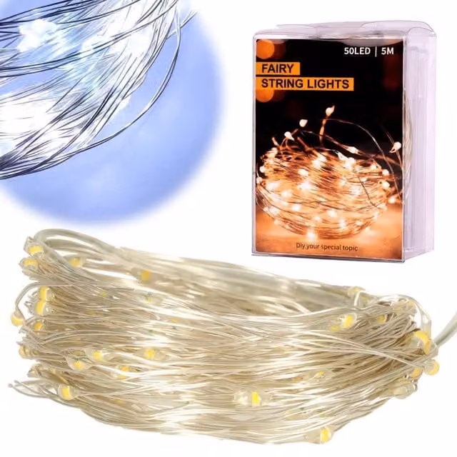 Guirnalda de luces LED decorativas NORTHIX de 5 m con 50 LED en color blanco frío