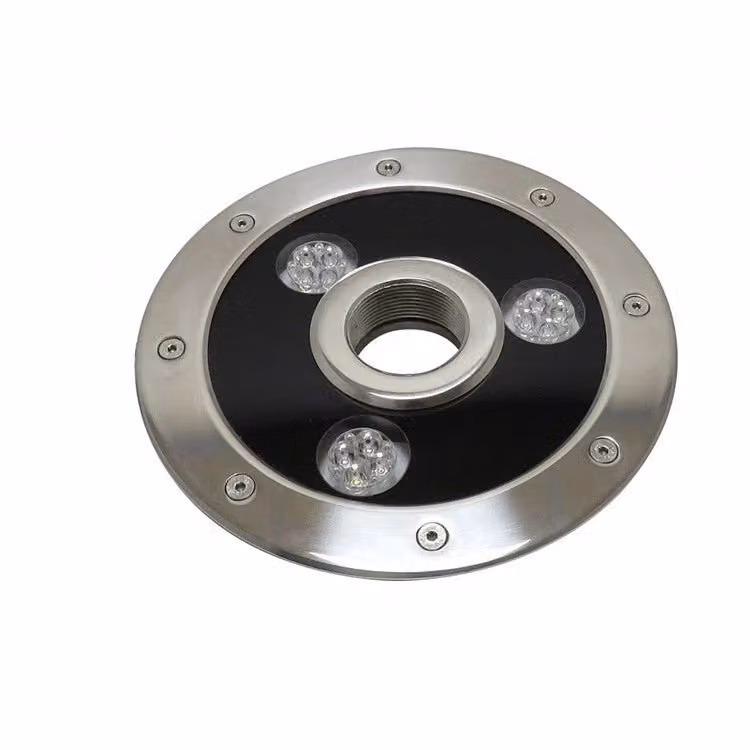 Proyector LED circular AstralPool color plata para piscina con efecto de luz y protección IP69