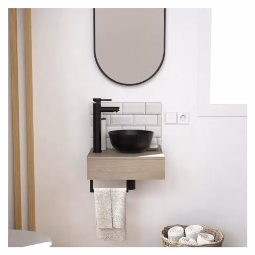 Toallero de mano para debajo del lavabo Soho Mob-In color beige An/P/Al: 40 x 30 x 12 cm