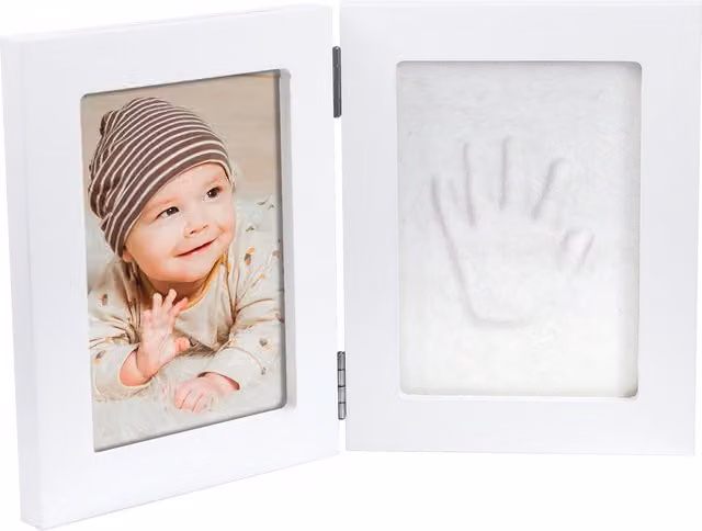 Marco de fotos para huellas de bebé DOOKY en color blanco con diseño minimalista para mesa