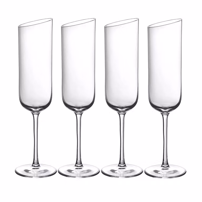 Set de 4 copas de champán Villeroy & Boch NewMoon de cristal transparente de 17 cl