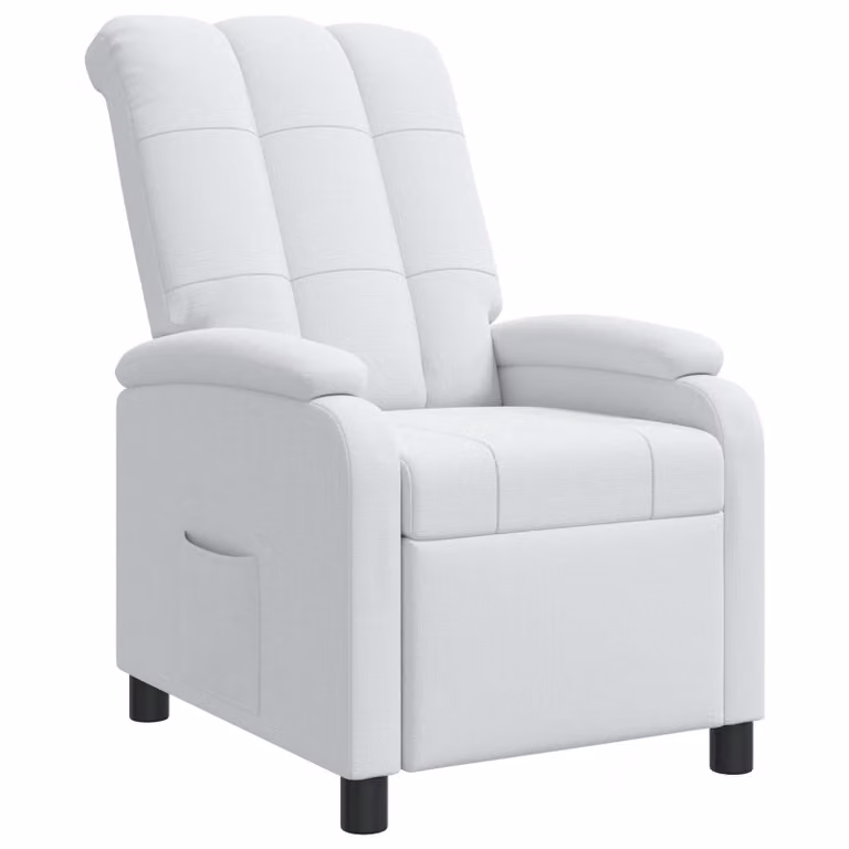 Sillón relax reclinable vidaXL en color blanco y tela con diseño moderno para salón u oficina