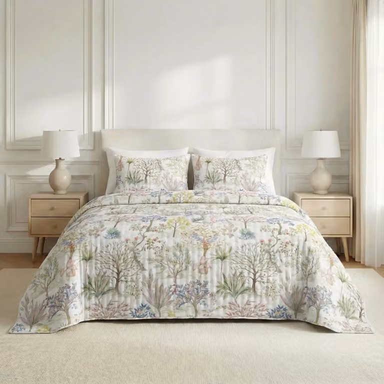 Colcha boutí estampada floral Alcudia multicolor para cama de 180 cm, An/P: 280 x 270 cm
