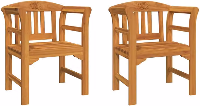Banco de acacia SYFAX en color marrón con reposabrazos para jardín o terraza An/P/Al: 68,5 x 46 x 82,5 cm