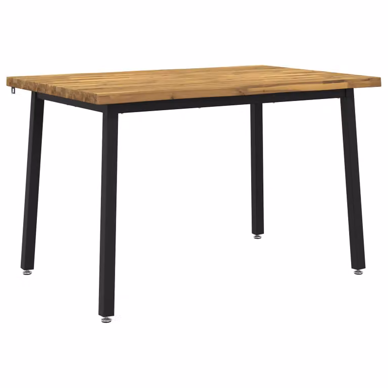 Mesa de comedor moderna de madera de acacia sólida vidaXL en blanco y negro An/P/Al: 90 x 55 x 75 cm