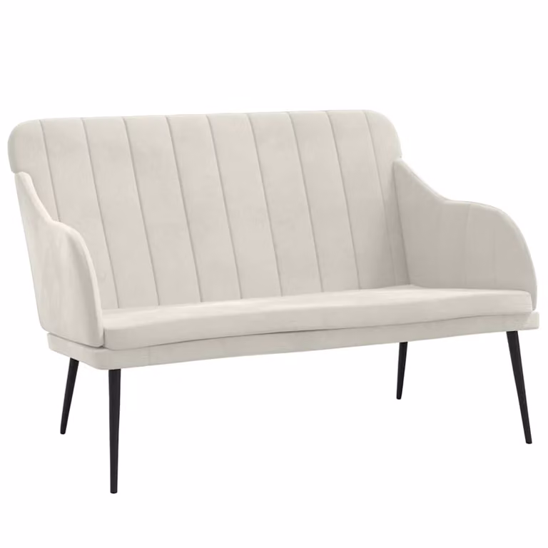 Banco de terciopelo vidaXL color beige An/P/Al: 110 x 76 x 80 cm