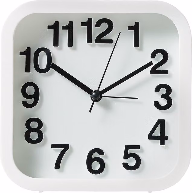 Reloj despertador analógico de mesa El Corte Inglés con mecanismo de cuarzo en blanco o negro