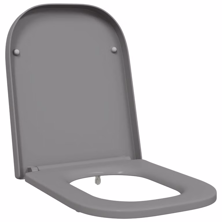 Asiento de WC ovalado vidaXL en gris de duroplast An/P/Al: 47,5 x 35 x 3,6 cm