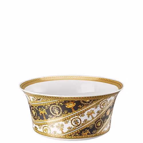 Ensaladera grande de porcelana Versace I Love Baroque en multicolor, blanco y negro, Diámetro: 25 cm