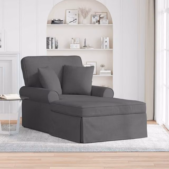 Chaise Lounge de 3 piezas vidaXL en forma de L, tapizada en tela gris, estilo moderno para salón o dormitorio, An/P/Al: 157 x 91 x 91 cm