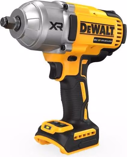 Llave de impacto inalámbrica DeWalt 18V con dos baterías de 5,0 Ah en color amarillo