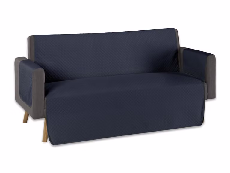 Funda protectora acolchada para sofá de 2 plazas Donegal Collections en microfibra gris oscuro