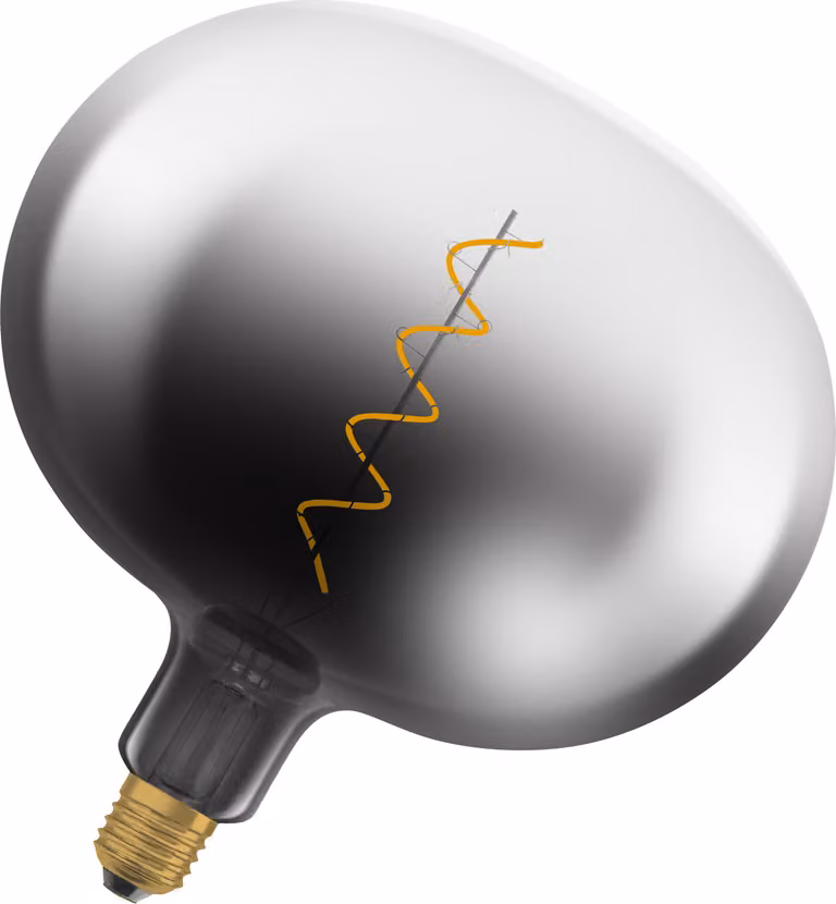 Bombilla LED Osram Vintage 1906 Big Globe con filamento, luz blanca cálida, casquillo E27, diseño ahumado, Diámetro: 22 cm