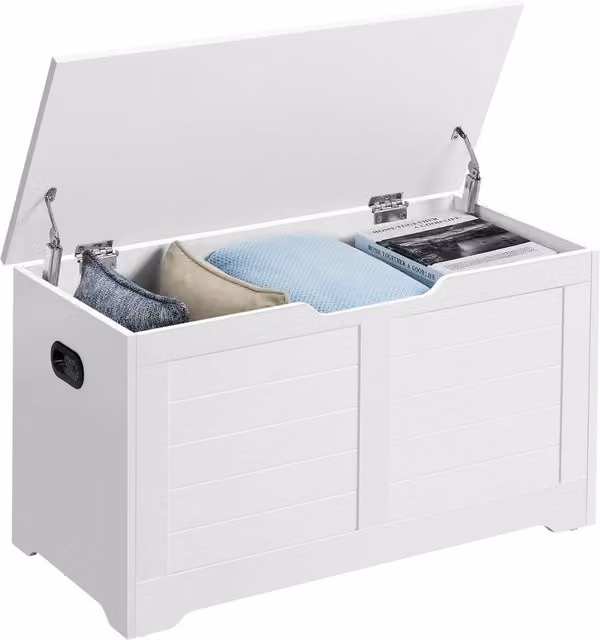 Banco zapatero con almacenaje SONGMICS en color blanco para pasillo, dormitorio o salón