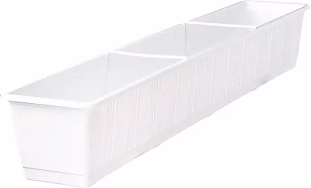 Jardinera para balcón Geli de PVC en color blanco, 100 cm
