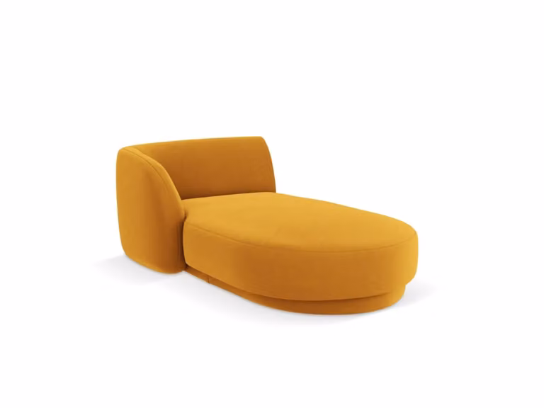 Sofá Chaise Longue en Forma de L Micadoni Home de Terciopelo Amarillo con Ángulo Izquierdo y Estilo Moderno