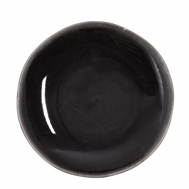 Plato llano de cerámica Mica Decorations color negro para adultos, Diámetro: 26.5 cm