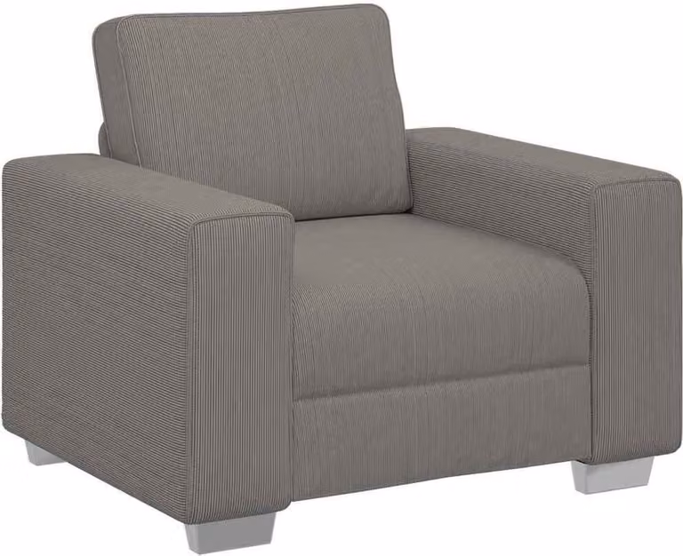 Sillón sofá Syfax de tela de pana gris con reposabrazos An/P/Al: 100 x 77 x 82 cm
