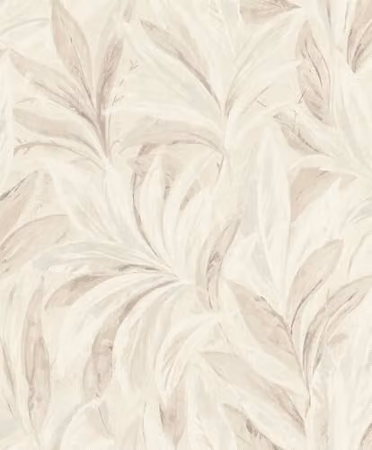 Papel pintado no tejido Rasch con diseño floral botánico en color beige, resistente y lavable, An/Al: 0,53 x 10,05 m