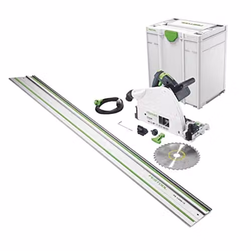 Sierra de incisión Festool TS 75 EBQ-Plus-FS con riel de guía y hoja Wood Universal de 210 mm, 1600 W