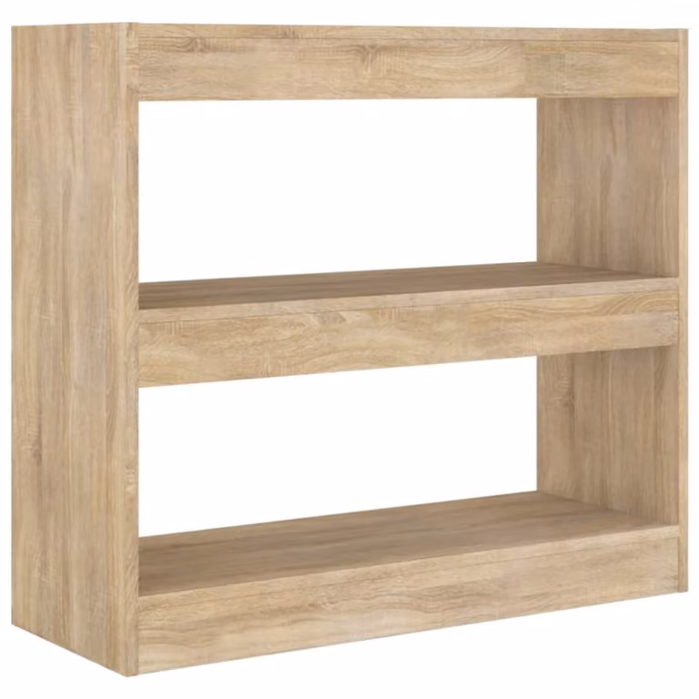 Estantería divisor de espacios Maison Chic de madera color marrón roble con acabado mate An/P/Al: 80 x 30 x 72 cm