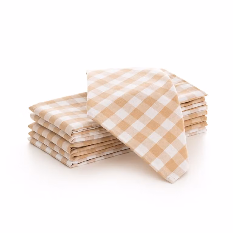 Lote de 6 servilletas de tela de algodón Gamusi color beige, An/P: 45 x 45 cm