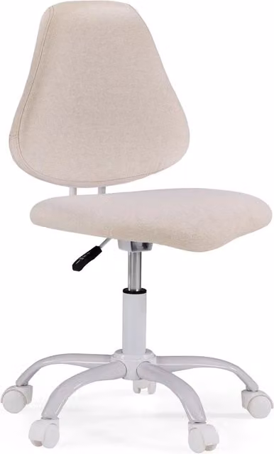 Silla giratoria Lumikid para niños de color beige con altura ajustable y ruedas para oficina en casa o habitación infantil