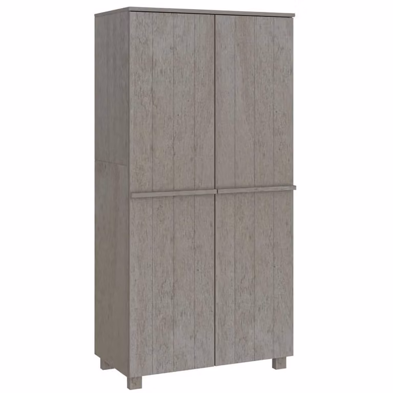 Armario de madera maciza de pino HAMAR de vidaXL en gris claro, An/P/Al: 89 x 50 x 180 cm